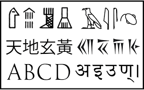 <p>The first writing was made in simple images. An ox was drawn as a triangle with two stripes.</p>