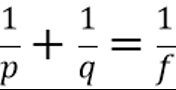 <p>Where <em>p</em> is the object location and <em>q </em>is the image location and f is the focal length.</p>