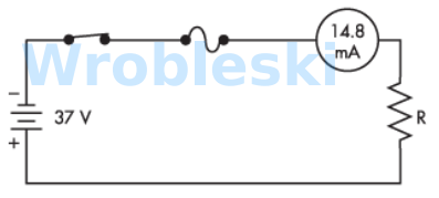 <p>Solve for the unknown value in the following circuit. (Hint: Electrical equations are</p><p>designed to be solved in base units, amps, ohms, volts or watts.)</p><p>Answer:</p>