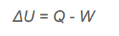 Where Q = the heat added to a system
And W is the work done by the system