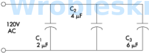 <p>Find total capacitance in this circuit.</p><p>Click on the image to view a larger version of it.</p><p>Answer:</p><p>µF</p>