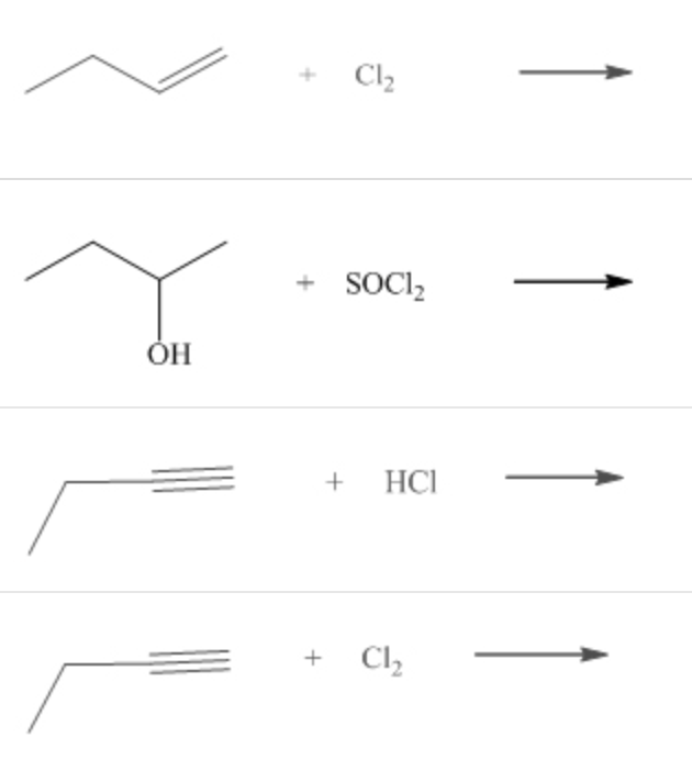 <p>Which of the following could be used to synthesize 2-chlorobutane?</p>