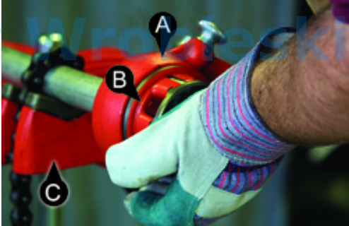 <p>Question 15</p><p>Match the correct description to the corresponding letter in the illustration.</p><p></p><p>Options:</p><p>Pipe Vise</p><p>Hand Ratchet</p><p>Die Head</p>