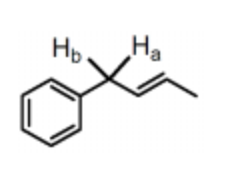 <p>In the structure shown, H<sub>a</sub> and H<sub>b</sub> are classified as:</p><p>&nbsp; homotopic protons.</p><p>&nbsp; vicinal protons.</p><p>&nbsp; enantiotopic protons.</p><p>&nbsp; diastereotopic protons.</p><p>&nbsp; isomeric protons.</p>