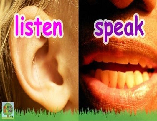 <p>listen and speak</p>