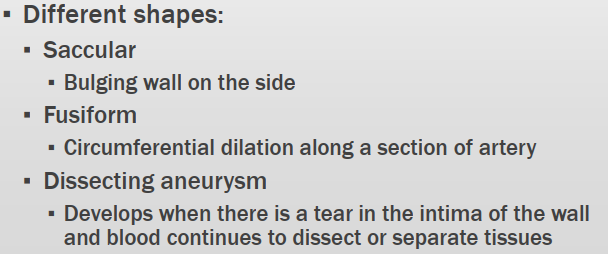 <p>When a bulge is formed somewhere in the aorta. </p>