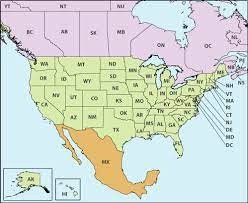 <p>What is characteristic of the artificial borders inside Canada and between Canada and the US?</p>