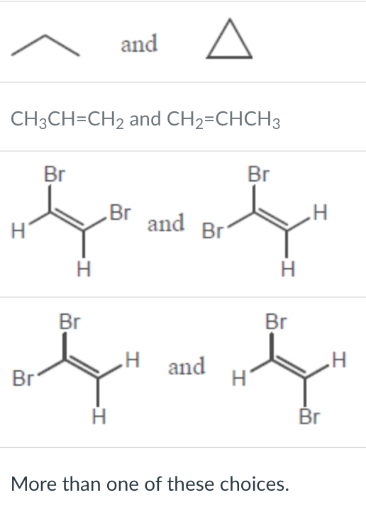 <p>Which of the following represent a pair of constitutional isomers?</p>