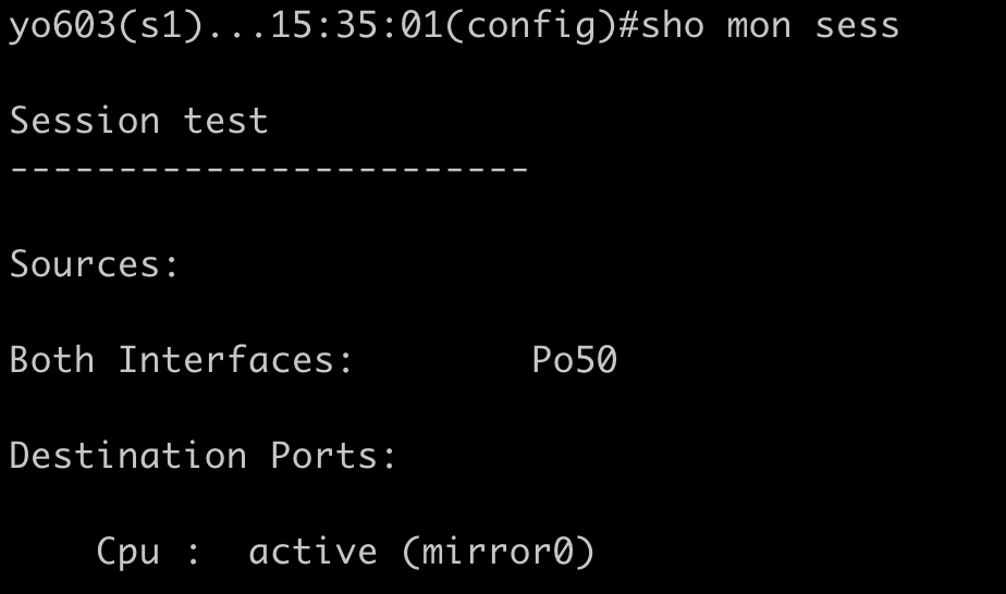 <p>Print traffic from the monitor session pictured. Filter traffic to/from host 10.95.65.1. Disable host name and port name resolutions.</p>