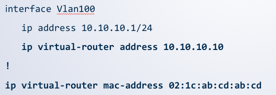 <p><strong>MLAG + VARP</strong></p><p>End nodes configured with the VARP IP as their <span class="tt-bg-red">____</span></p>