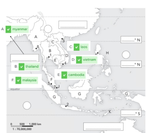 <p>thailand mainland neighbours left=myanmar, right=laos, and vietnam, south= cambodia and malasia</p>