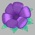 <p>purple satin flower seat</p>