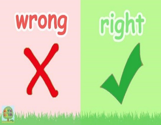 <p>wrong and right</p>
