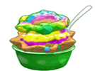 <p>florescent frozen yogurt</p>