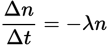 <p><em>λ</em> is known as the decay constant</p>