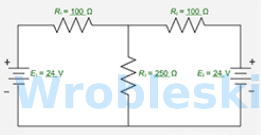 <p>Using the polarities and values computed in previous questions, and referring to the circuit shown, calculate the values and polarity of the following:</p><p>(Note: When recording final answers, make sure to input the negative sign when necessary and assume polarity of current flow from source E to be positive.)</p><p></p><p>IR1 =   ?   mA</p><p></p><p>ER1 =   ?   V</p><p></p><p>IR2 =   ?   mA</p><p></p><p>ER2 =   ?   V </p><p></p><p>IR3 =   ?   mA </p><p></p><p>ER3 =   ?   V</p>