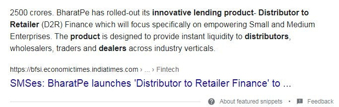 Q13) Which payment company has rolled-out its  innovative lending product- Distributor to Retailer (D2R) Finance?