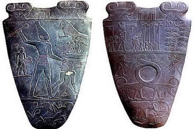 <p>Study source 2.16 in A united kingdom (Theory C) and explain why this palette is a symbol of the power of the pharaoh.</p>