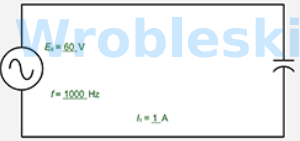 <p>Solve for the capacitive reactance and the capacitance in the circuit shown. (Round the</p><p>FINAL answers to at least two decimal places in the specified unit.)</p><p></p><p>X =   ?   Ω </p><p></p><p>C =   ?   µF </p>