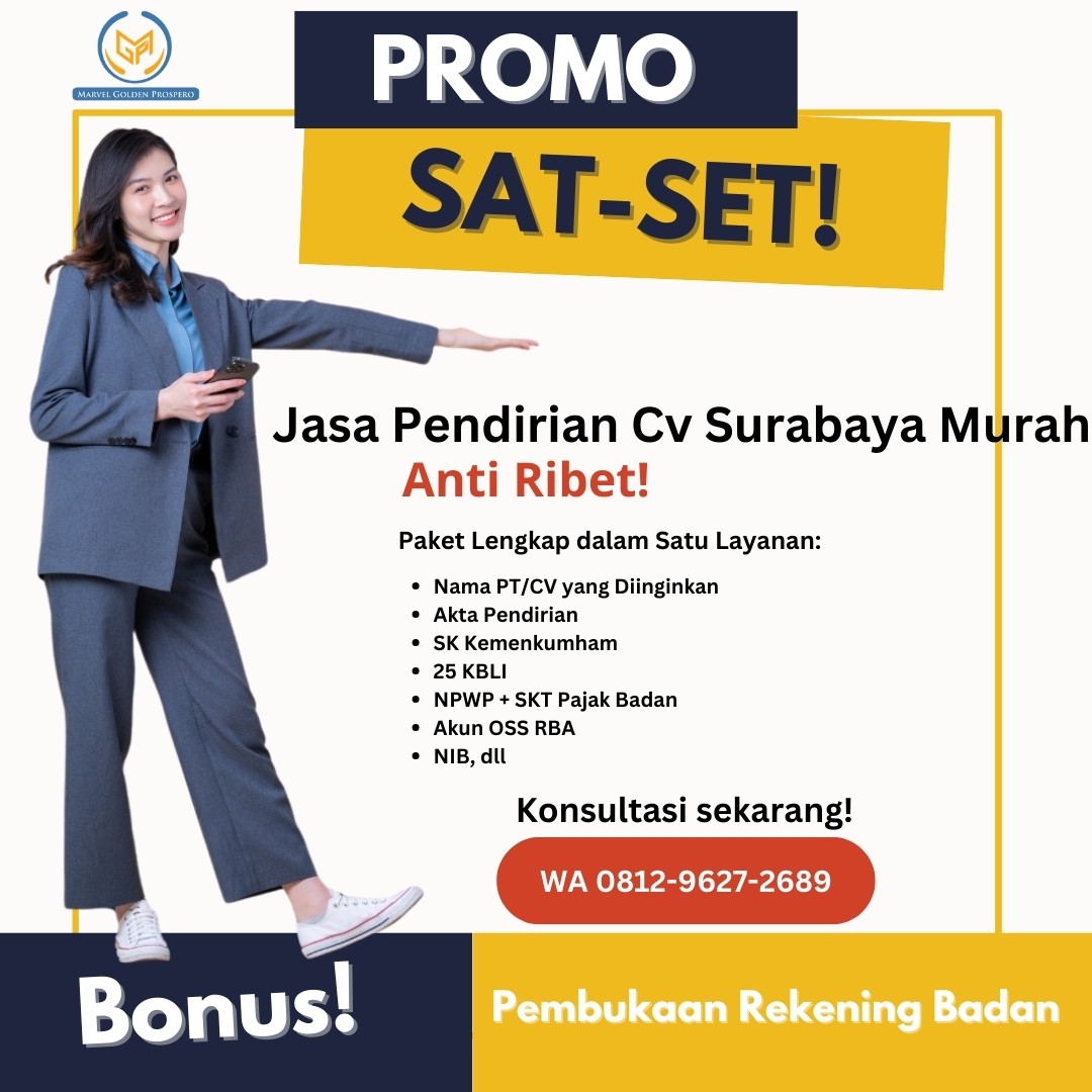 <p>Jasa Pendirian Cv Surabaya Murah</p>