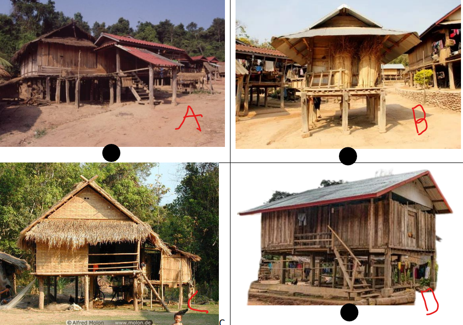 <p>Which of the folowing Laos houses are found in highland areas?</p>