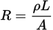 <p>ρ is the resistivity</p><p>L is the length of the resistor</p><p>A is its cross-sectional area</p>