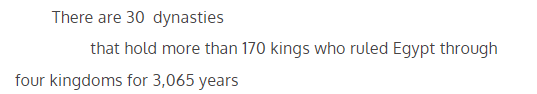 <p>How many pharaohs ruled Egypt?</p>