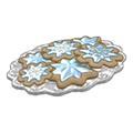<p>snowflake frosted cookies</p>