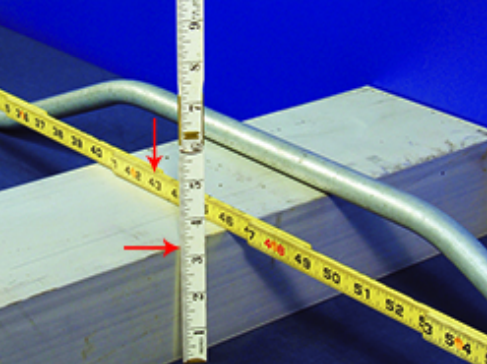 <p>Question 35</p><p>A four-bend saddle has been fabricated in a length of 1/2-inch RMC to go over an obstruction. Based upon what you see in the photo, determine the position of Mark 3 to lay out this saddle using 22 1/2° bends. Allow for the conduit to be connected to a junction box using locknuts.</p><p>Note: The values calculated for this question may be used for additional questions.</p><p>(Select the closest answer to your calculation.)</p><p>Note: As the conduit terminates in a junction box, an additional 1/2" of thread length will</p><p>need to be included where applicable.</p><p>The image is the initial measurement from the center of the obstruction to the edge of the box to derive final marks.</p><p></p><p>a. 25 3/4"</p><p>b. 26"</p><p>c. 28 1/2"</p><p>d. 28 11/16"</p>