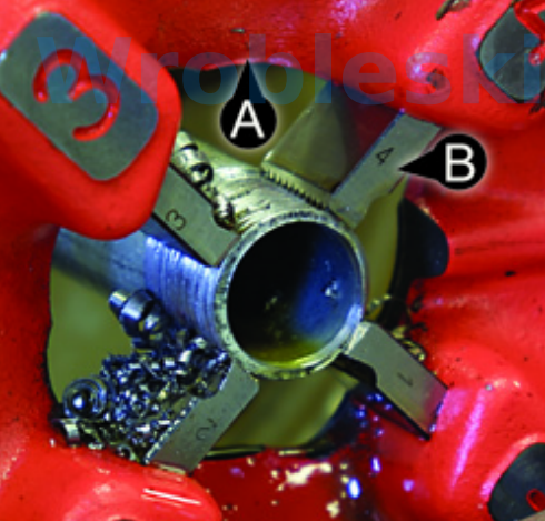 <p>Question 13</p><p>Match the correct description to the corresponding letter in the illustration.</p><p></p><p>Options:</p><p>Die Head</p><p>Die Pieces</p>