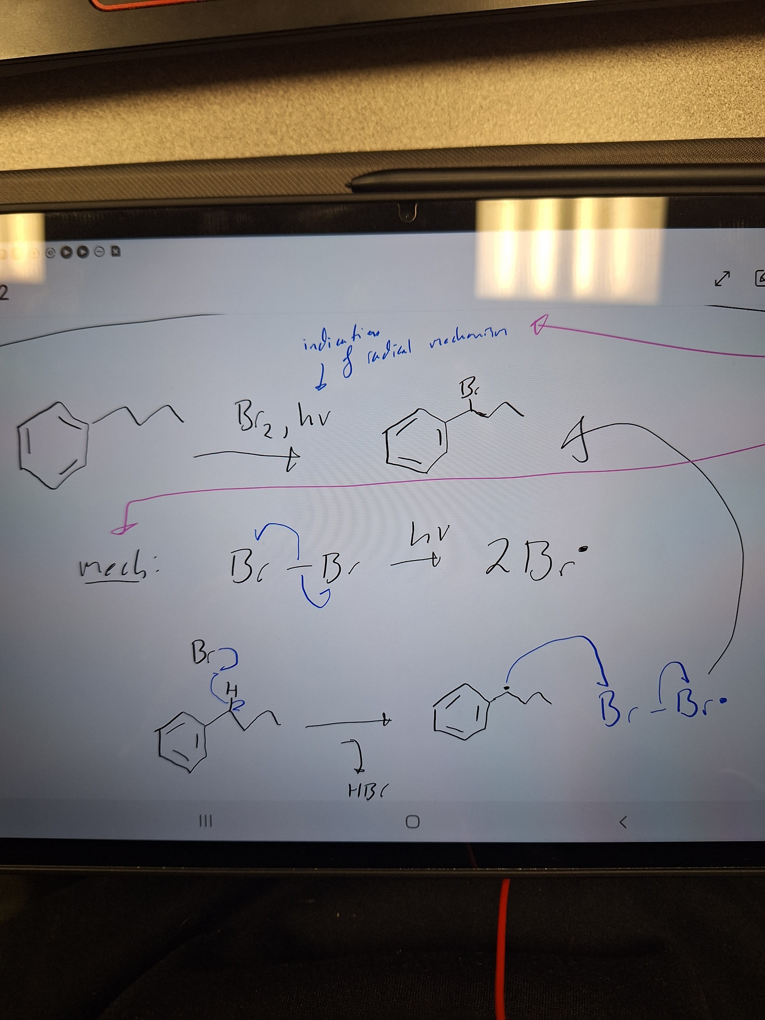 <p>hv (light) is the indication. </p>