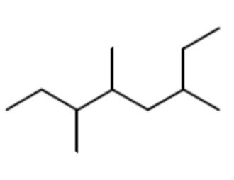 <p>The IUPAC name for this is:</p><p></p><p>6-Ethyl-3,4-dimethylheptane</p><p></p><p>&nbsp; 2-Ethyl-4,5-dimethylheptane</p><p></p><p>&nbsp; 3,4,6-Trimethyloctane</p><p></p><p>&nbsp; 3,5,6-Trimethyloctane</p><p></p><p>&nbsp; 2-(1-Methylpropyl)-4-methylhexane</p>