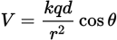 <p>r<sub>2</sub>-r<sub>1</sub> ~ dcosθ</p><p></p><p>r<sub>1</sub>r<sub>2</sub> ~ r<sup>2</sup></p>