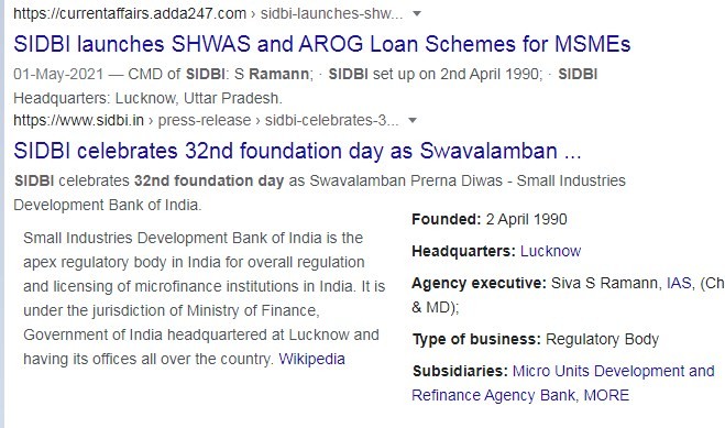 Q11) Which among the following has launched SHWAS and AROG schemes to help the MSMEs with required financial
support? 