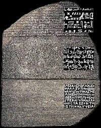 <p>Study source 2.10. The Rosetta stone is written in three languages. Explain why this made it possible to decipher the stone.</p>