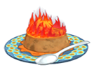 <p>flan flambe</p>