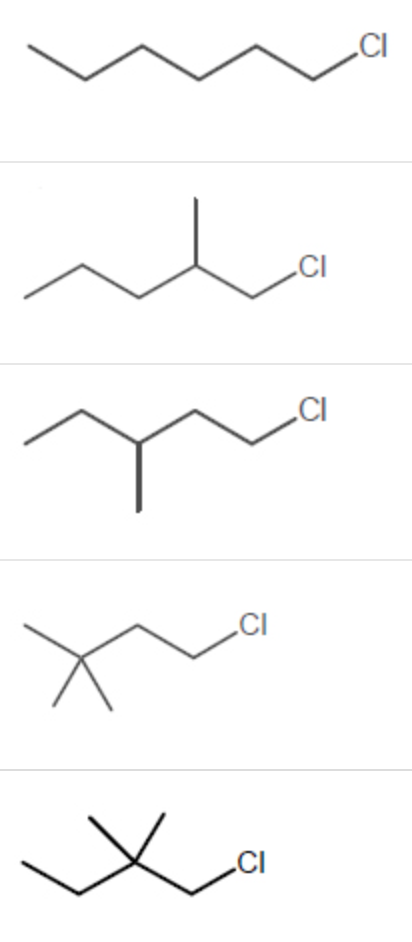 <p>Which alkyl chloride, though primary, is essentially unreactive in S<sub>N</sub>2 reactions?</p>