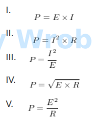 <p>Which of the following represents a formula that can be used to find power?</p><p>I.       </p><p>II.      </p><p>III. </p><p>IV.    </p><p>V.  </p><p>a.</p><p>I., II., and III.</p><p>b.</p><p>I., II., and IV.</p><p>c.</p><p>I., II., and V.</p><p>d.</p><p>II., III., and IV.</p>