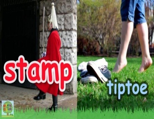 <p>stamp and tiptoe</p>