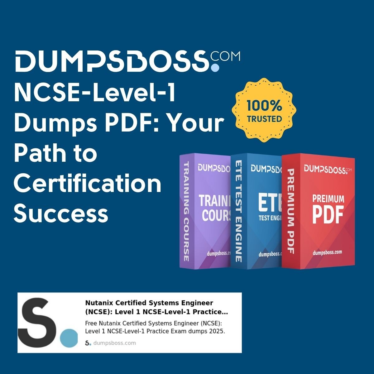 <p>Study Smarter with DumpsBoss NCSE-Level-1 Dumps PDF</p>