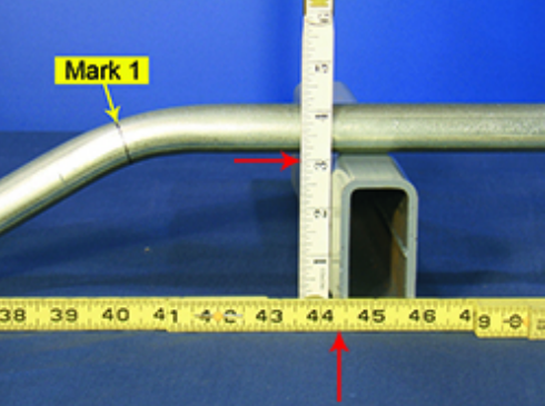<p>Question 20</p><p>A 30° offset has been fabricated in a length of 3/4-inch RMC to clear an obstruction.</p><p>Determine the distance from the end of the conduit to Mark 1. In this case the conduit will be coupled with another piece of conduit to the left (not shown) so no additional length will be needed for the threads. Note: The values calculated for this question may be used for additional questions. (Round the answer to the nearest eighth inch.)</p>