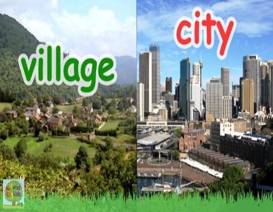 <p>village and city</p>