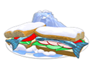 <p>frosty sardine sandwich</p>