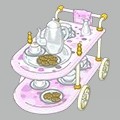 <p>spotted tea trolley</p>