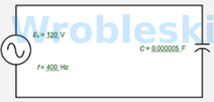 <p>Solve for the capacitive reactance and the total current in the circuit shown. (Round the</p><p>FINAL answers to at least two decimal places in the specified unit.)</p><p></p><p>X =   ?   Ω </p><p></p><p></p><p>I =   ?   A </p>