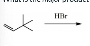 <p>What is the <em>major</em> product for the following reaction?</p>