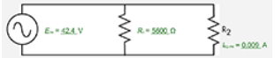 <p>Given the circuit, solve for the following: (Round the FINAL answers to two decimal</p><p>places.)</p><p>The parallel circuit has 42.4 peak volts applied, a given R resistance of 5,600 ohms,</p><p>and a peak current through R of 9 milliamperes.</p><p></p><p>What is the effective voltage? </p><p></p><p>What is the resistance of R ?</p><p></p><p>What is the peak current through R?</p><p></p><p>What is the total effective current?</p><p></p><p>What is the effective power consumed by this circuit? </p>