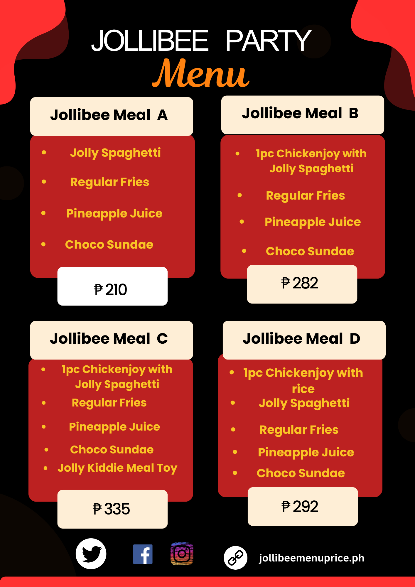 <p>Jollibee Menu Prices</p>