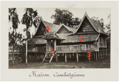 <p>Which part of the Khmer House is "dambaul"</p><p></p><p>A. 1 </p><p>B. 2 </p><p>C. 3 </p><p>D. 4</p>